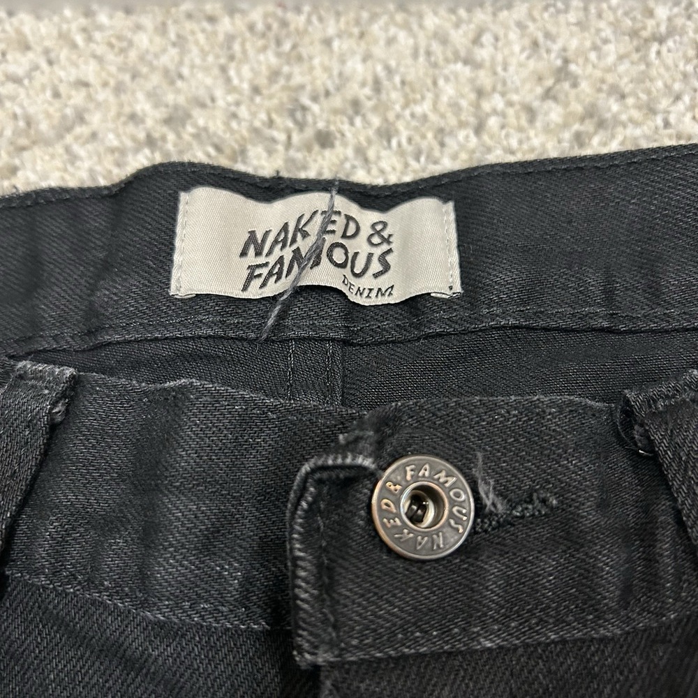 Naked and Famous Super Guy Jeans Mens 31X28 Black Power Stretch Denim - Picture 12 of 12